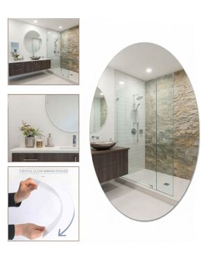 OVAL SHAPE WALL MIRROR STICKER photo 4