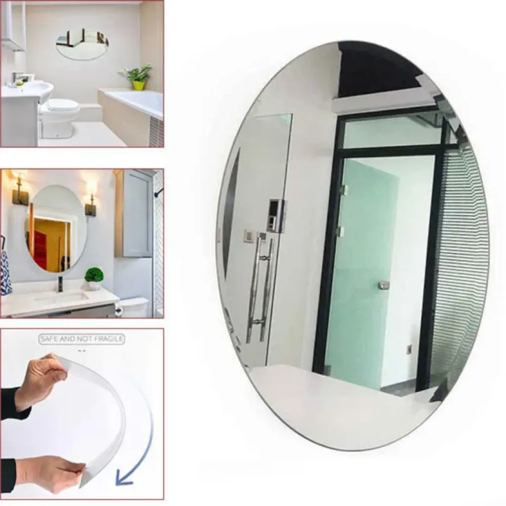 OVAL SHAPE WALL MIRROR STICKER