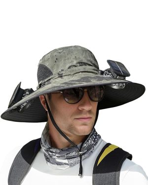 SOLAR FISHING HAT WITH 2 FAN photo 1
