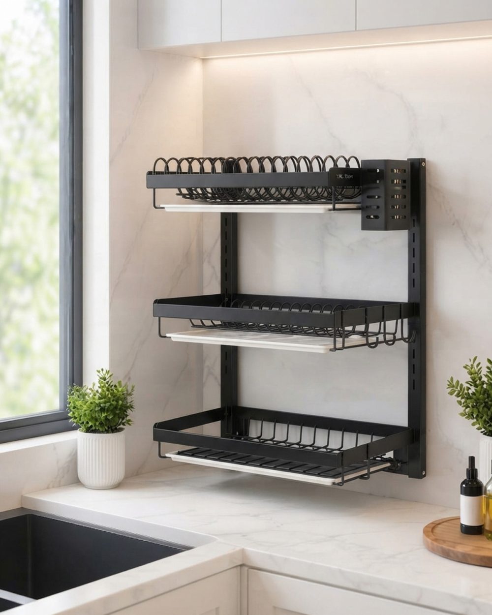 3TIER WALL MOUNTED DISH RACK