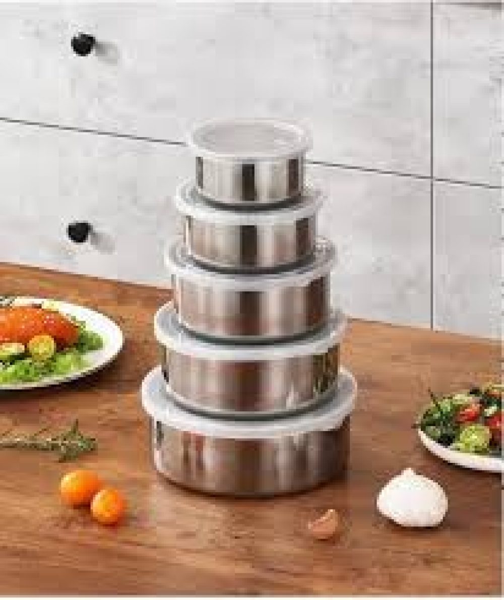 5PCS STAINLESS STEEL FRESH BOX