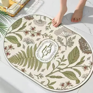 2PCS KITCHEN OVAL FLOWER MAT photo 3